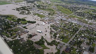 Buildings and roads submerged in Douala after days of heavy rains