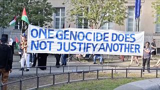 Berlin protesters condemn killing of journalists in Gaza airstrikes