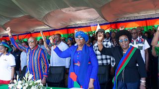 Namibia swears in first female president