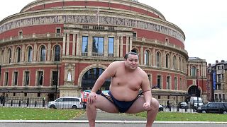 Sumo wrestlers bring ancient Japanese tradition to London