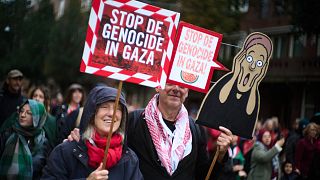 Thousands march in Amsterdam urging tougher Dutch stance on Gaza war
