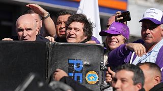 Rocks thrown at Argentina’s President Milei during Buenos Aires rally