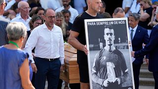 Friends, family and teammates pay their final respects to Portuguese football player Diogo Jota