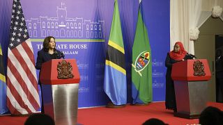 Harris hails Tanzania first female president as a "champion" of democracy